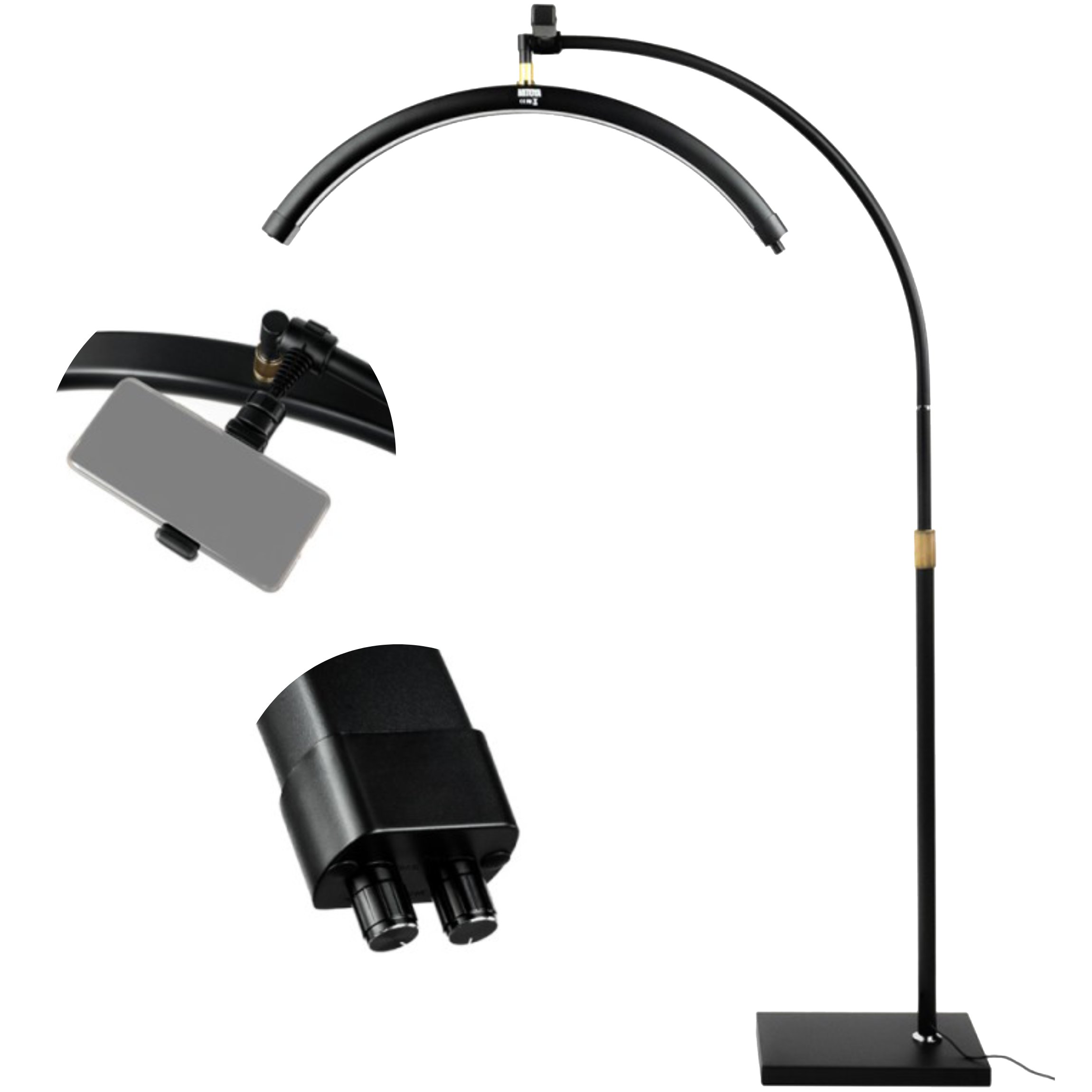 MITOYA MTYM8X Lampa kosmetyczna LED 2700-5600K na statywie czarna