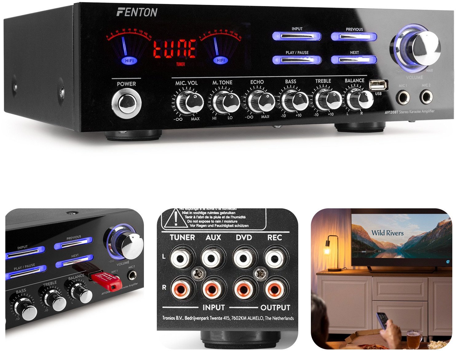 Wzmacniacz HiFi 2x 60W BT AV120BT Fenton one size