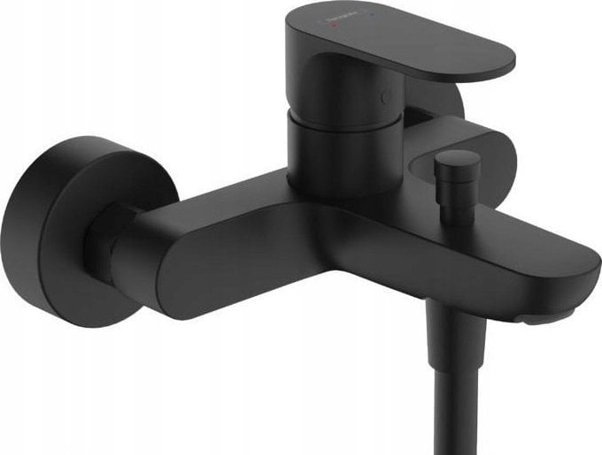 Rebris S - Jednouchwytowa bateria wannowa do montażu natynkowego; czarny matowy