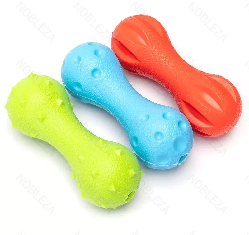 Sztanga dla psa z TPR zabawka gryzak dla psa z dźwiękiem 13.5x5x5cm