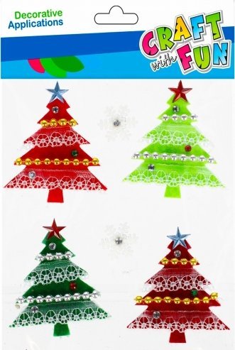 Craft with Fun OZDOBA BN FILC CHOINKA SPRZYL 4SZT CF 12/144