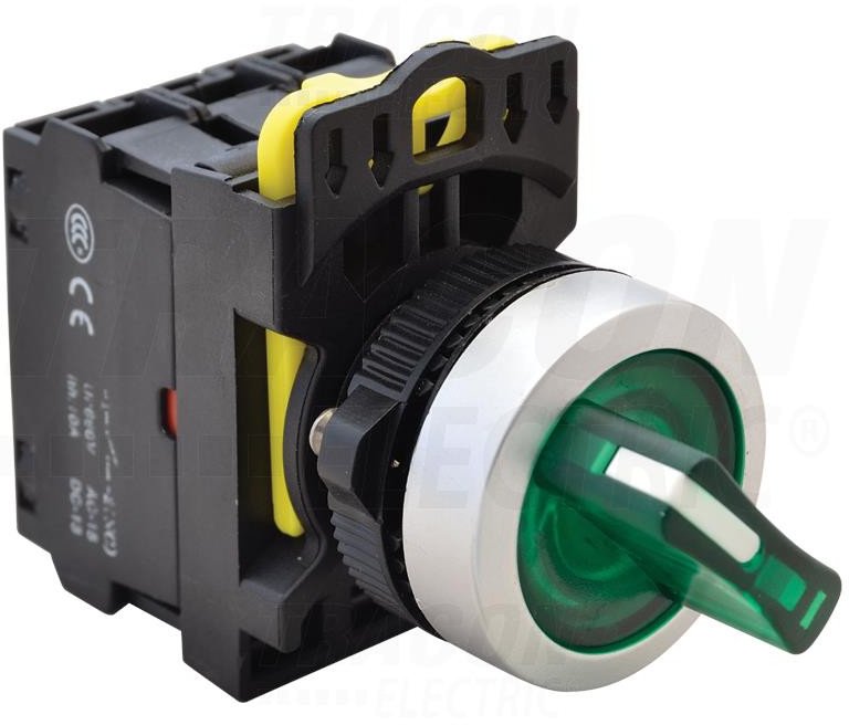 Przełącznik pokrętny podświetlany LED, dwustanowy NYK3-SL21G zielony