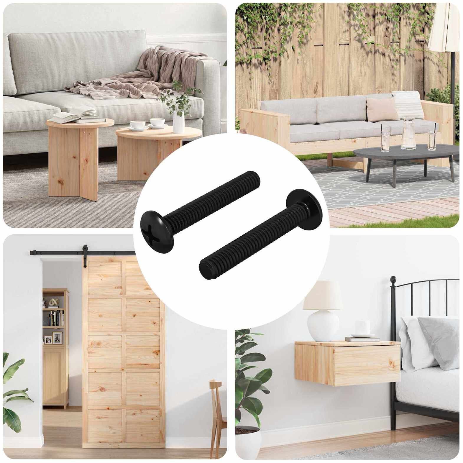 vidaXL Śruba 2 pcs Srebrny 5 x 30 mm Żelazo