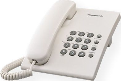 Telefon stacjonarny Panasonic Panasonic KX-TS500FXW Corded phone, White, Wall-mount option, Last Number Redial, Flash, Volume Control (6 levels), 3-St