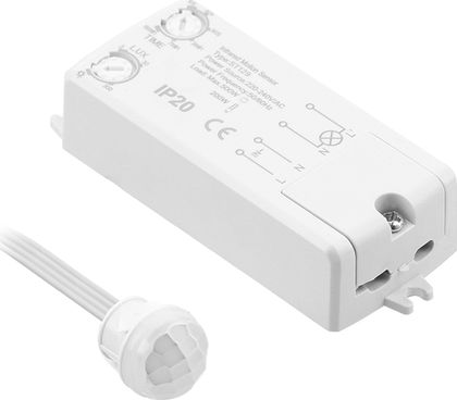 GTV CZUJNIK RUCHU CR-18, MAX.800W, AC220-240V, 50/60Hz, 360st.,max. 8m, IP20, WSPÓŁPRACUJE Z LED CR-CR18000-00