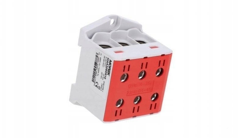 MOREK Złączka OTL95-3 czerwony kolor 3xAl/Cu 6-95mm2 1000V AC / 1500V DC uniwersalny zacisk MAA3095R10
