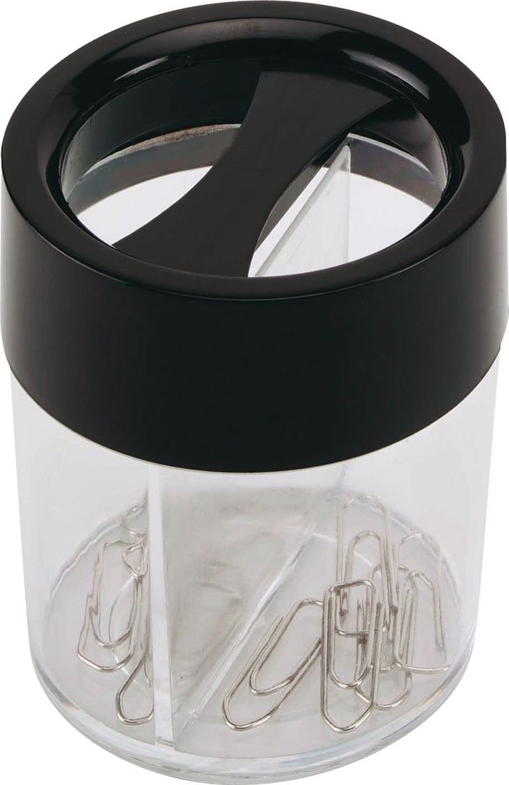 Q-Connect POJEMNIK MAGN. NA SPINACZE Q-CONNECT, DUŻY, TRANSPARENTNY CZARNY KF02133