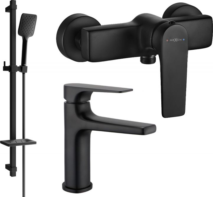 Mexen Mexen Lynx DQ62 zestaw prysznicowy, czarny - 745904DQ62-70