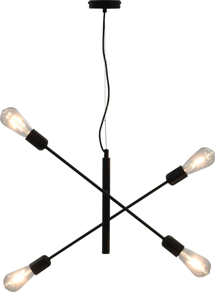 Lampa wisząca Lumes Czarna ruchoma lampa wisząca z żarówkami - EX82-Lanko