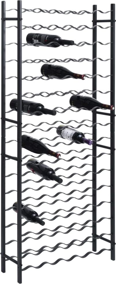 vidaXL Stojak na 96 butelek, czarny, żelazny