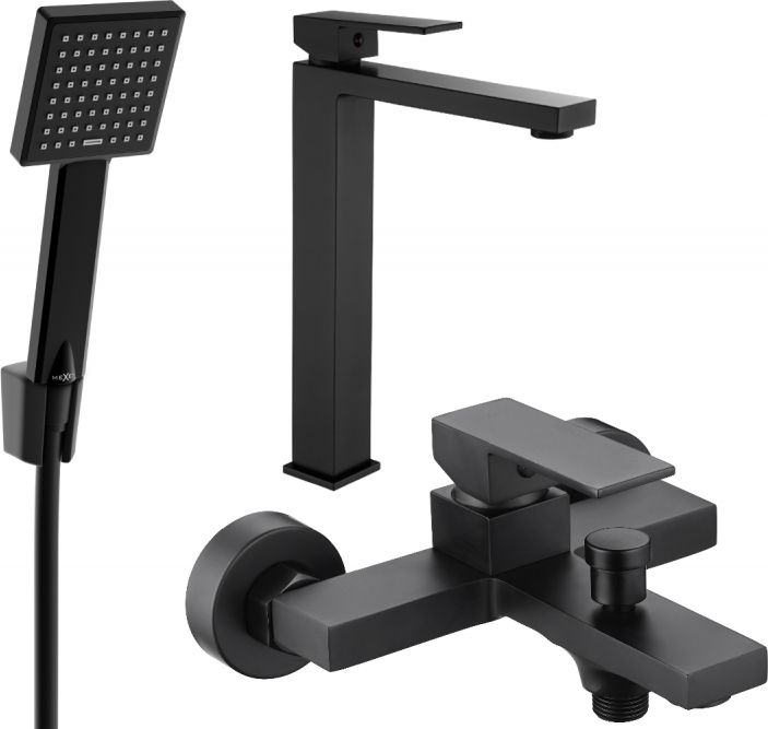 Mexen Mexen Uno R45 zestaw wannowy, czarny - 71413R45-70