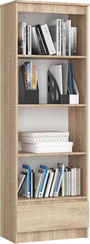 Fabryka Mebli Akord REGAŁ R 60 cm CLP 1 SZUFLADA 4 PÓŁKI DĄB SONOMA