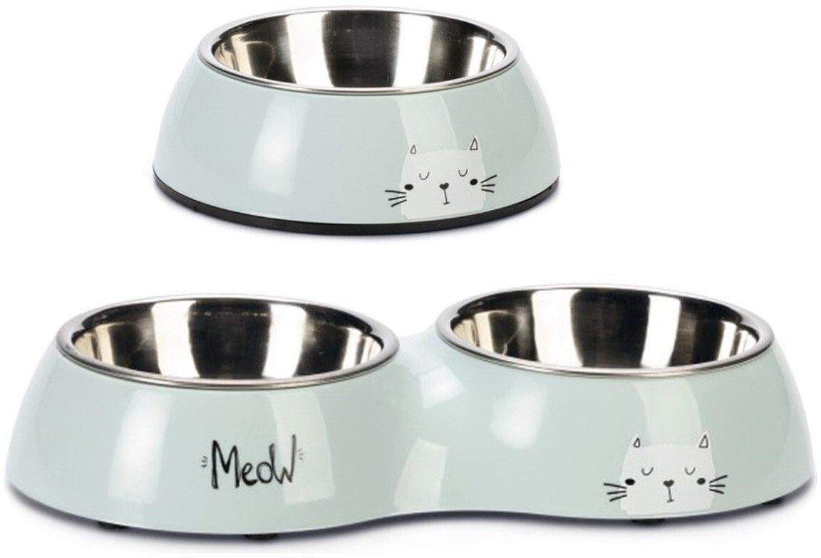 DOUBLE CAT BOWL KARLIE 2X220ML BLUE