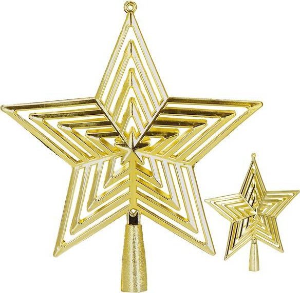 Springos Czubek na choinkę 23 cm szpic, ażurowa gwiazda złota UNIWERSALNY
