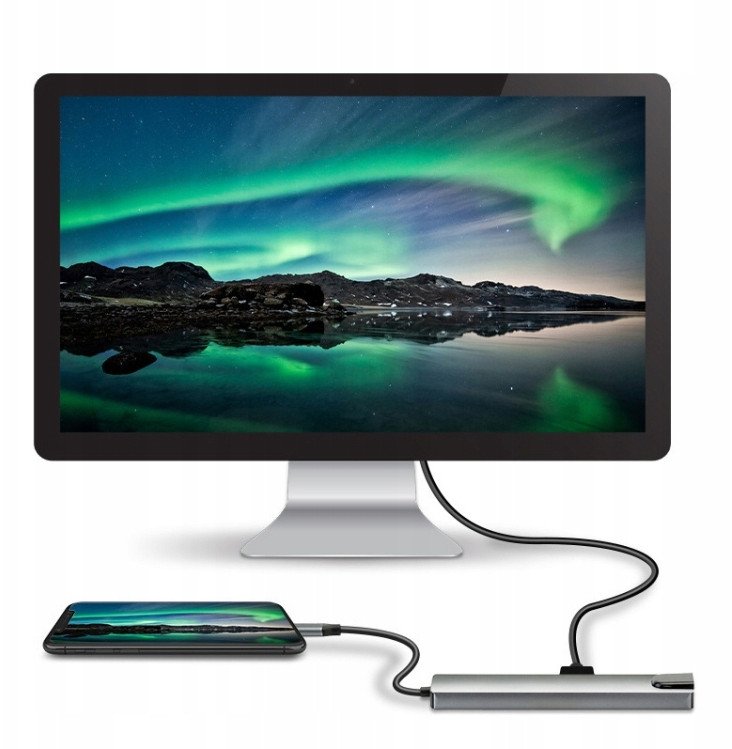 HUB ADAPTER 8W1 USB-C 3.0 SD FT HDMI 4K PD LAN RJ45 USB-C MHL Thunderbolt 3