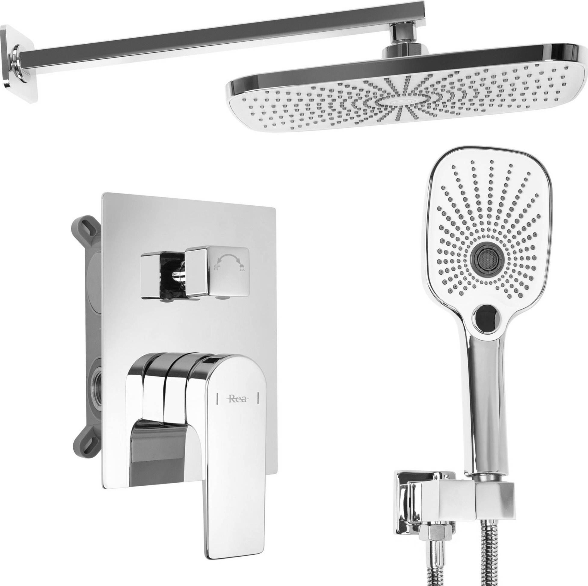 Zestaw prysznicowy Rea ZESTAW NATRYSKOWY PODTYNKOWY REA MOBY Chrom