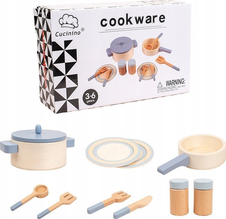 Drewniane Akcesoria Kuchenne Garnki Naczynia Talerze Zestaw Dla Dzieci