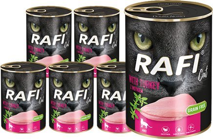 Mokra karma dla kota Rafi Cat Adult z indykiem zestaw 12 x 400 g