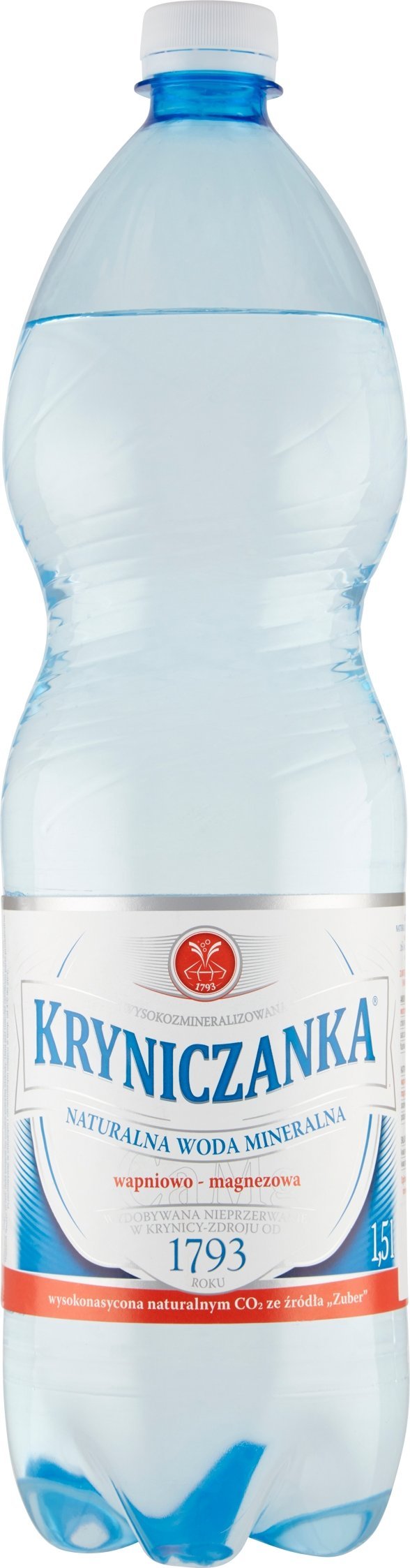 Woda Kryniczanka Naturalna woda mineralna wysokozmineralizowana wysokonasycona 1,5 l