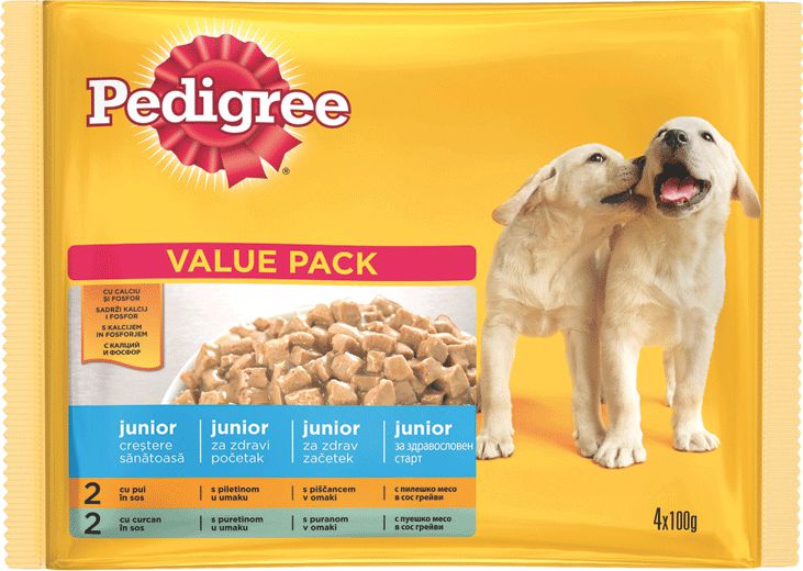Pedigree PEDIGREE 4x100g JUNIOR KURCZAK, RYŻ, WOŁOWINA