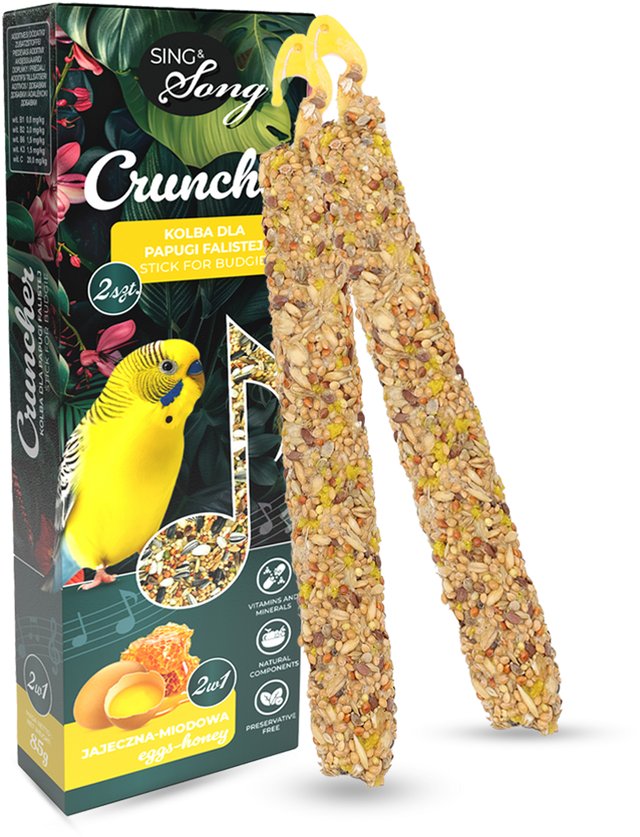 SING & SONG cruncher dla papużki falistej 85g 2w1 jajeczno- miodowy