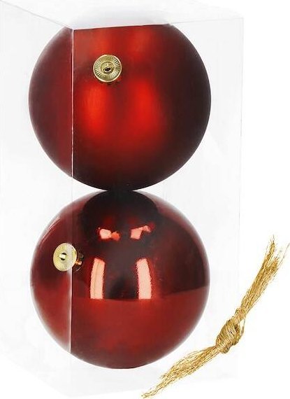 Springos Bombki choinkowe 2 szt. ozdoby świąteczne zawieszki 15 cm czerwone UNIWERSALNY