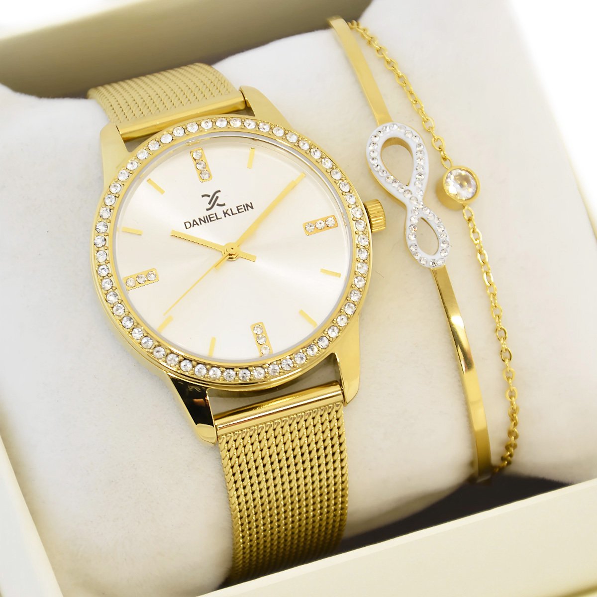Zestaw damski zegarek Daniel Klein CORINA 13696-2 złoty st + bransoletka