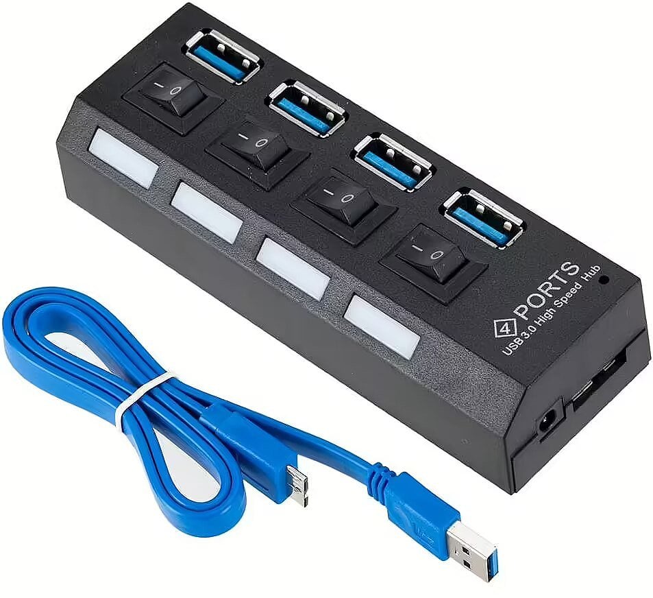 HUB USB Roger Roger AD15653 USB 3.0 Hub-Splitter 4xUSB 3.0/5Gbps Black