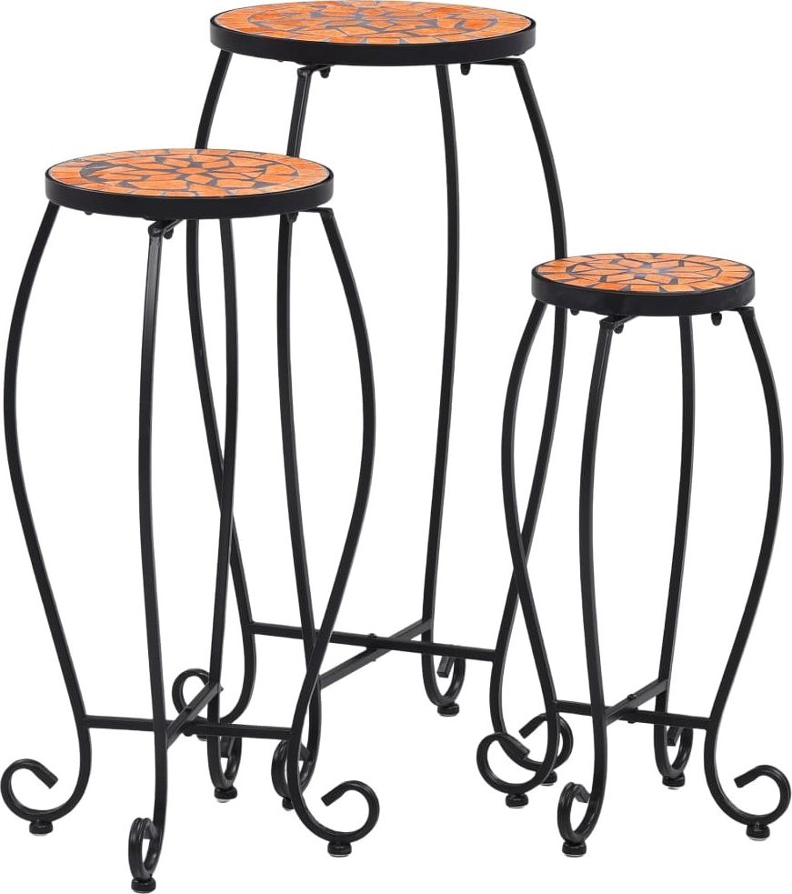 Elior Zestaw terakotowych stolików mozaikowych Henry