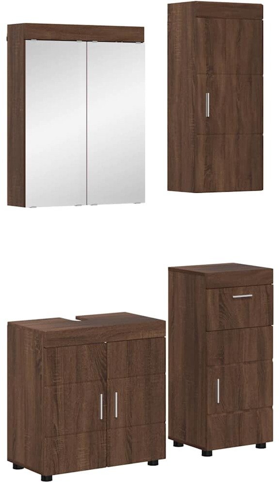 vidaXL Zestaw mebli łazienkowych z szufladą z półką TULUM Brązowy dąb