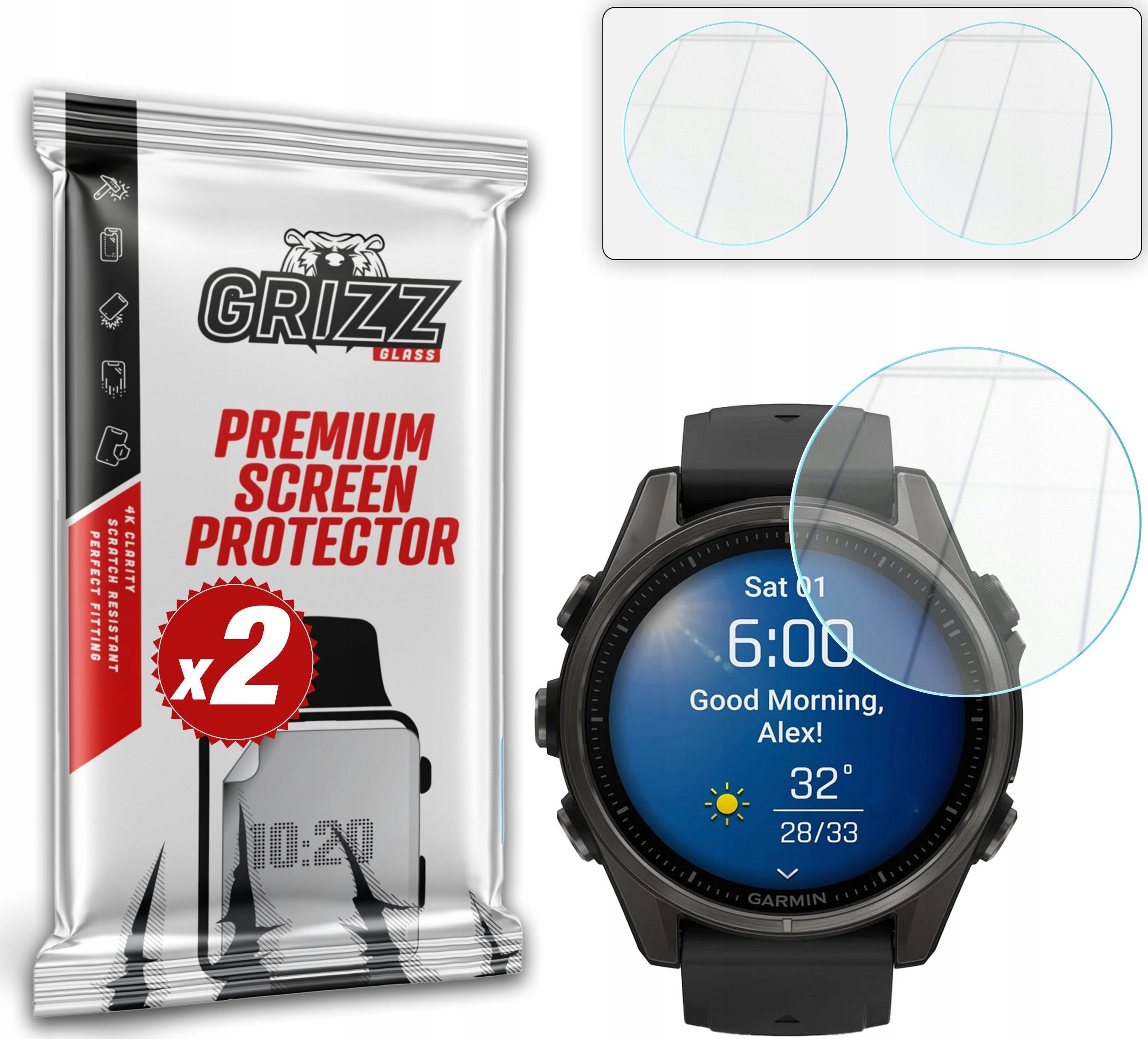 Szkło hybrydowe GrizzGlass HybridGlass do Garmin Fenix 8 43mm