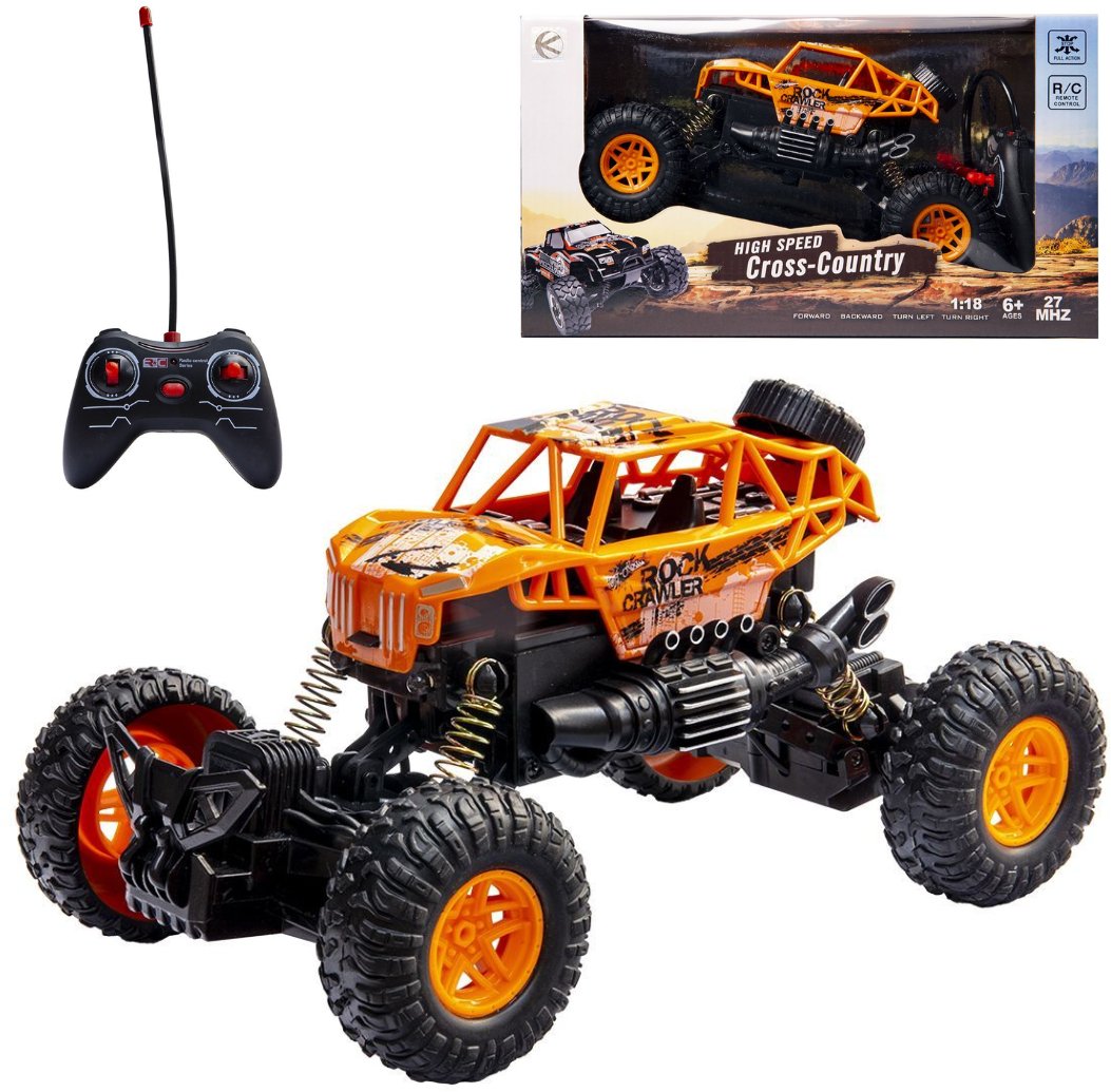 Samochód terenowy Cross-Country zdalnie sterowany, pomarańczowy, skala 1:18