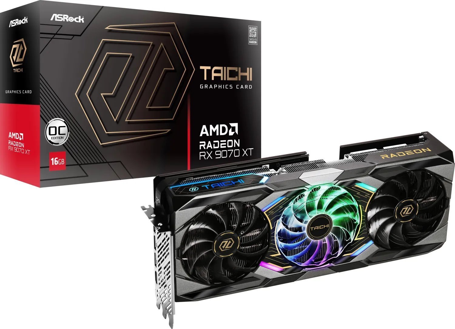 Karta graficzna ASRock Radeon RX 9070 XT Taichi OC 16GB GDDR6 (RX9070XT TC 16GO)