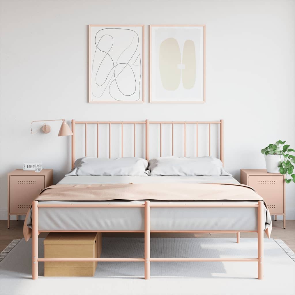 vidaXL Szafki nocne, 2 szt., różowe, 36x39x50,5 cm, stal