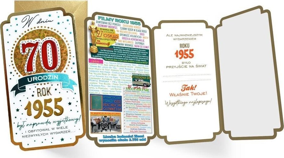 Karnet urodziny 70