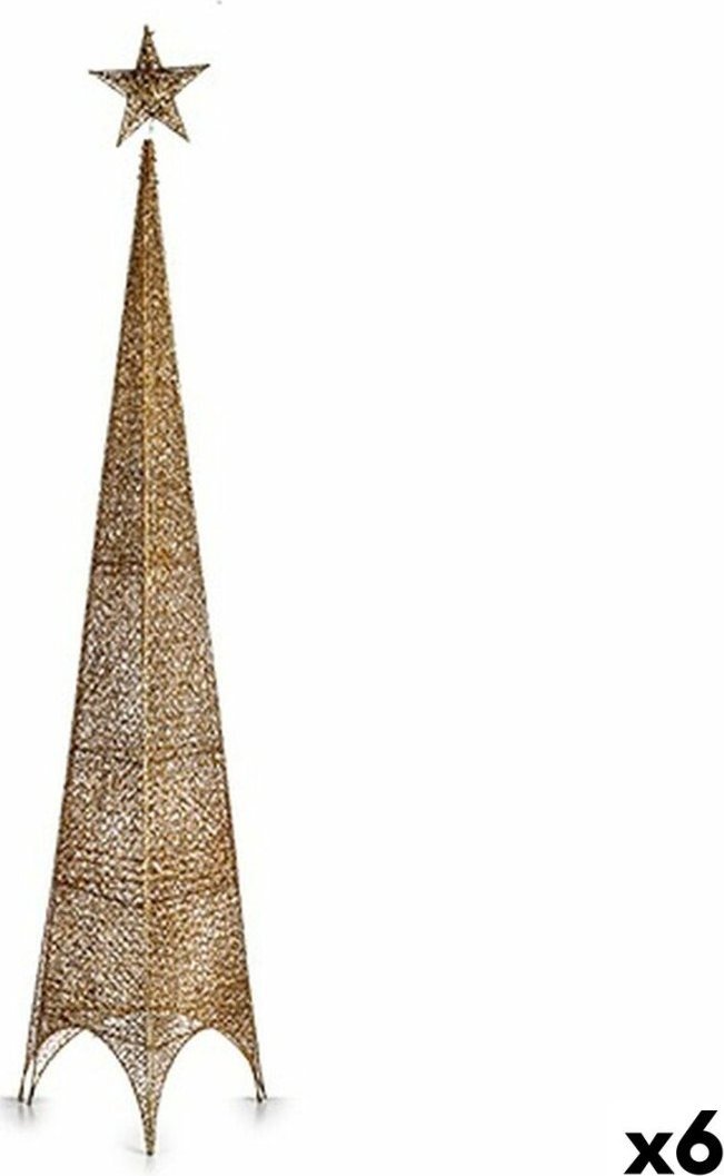 Krist+ Choinka gwiazda Wieża Złoty Metal Plastikowy 34 x 154 x 34 cm (6 Sztuk)