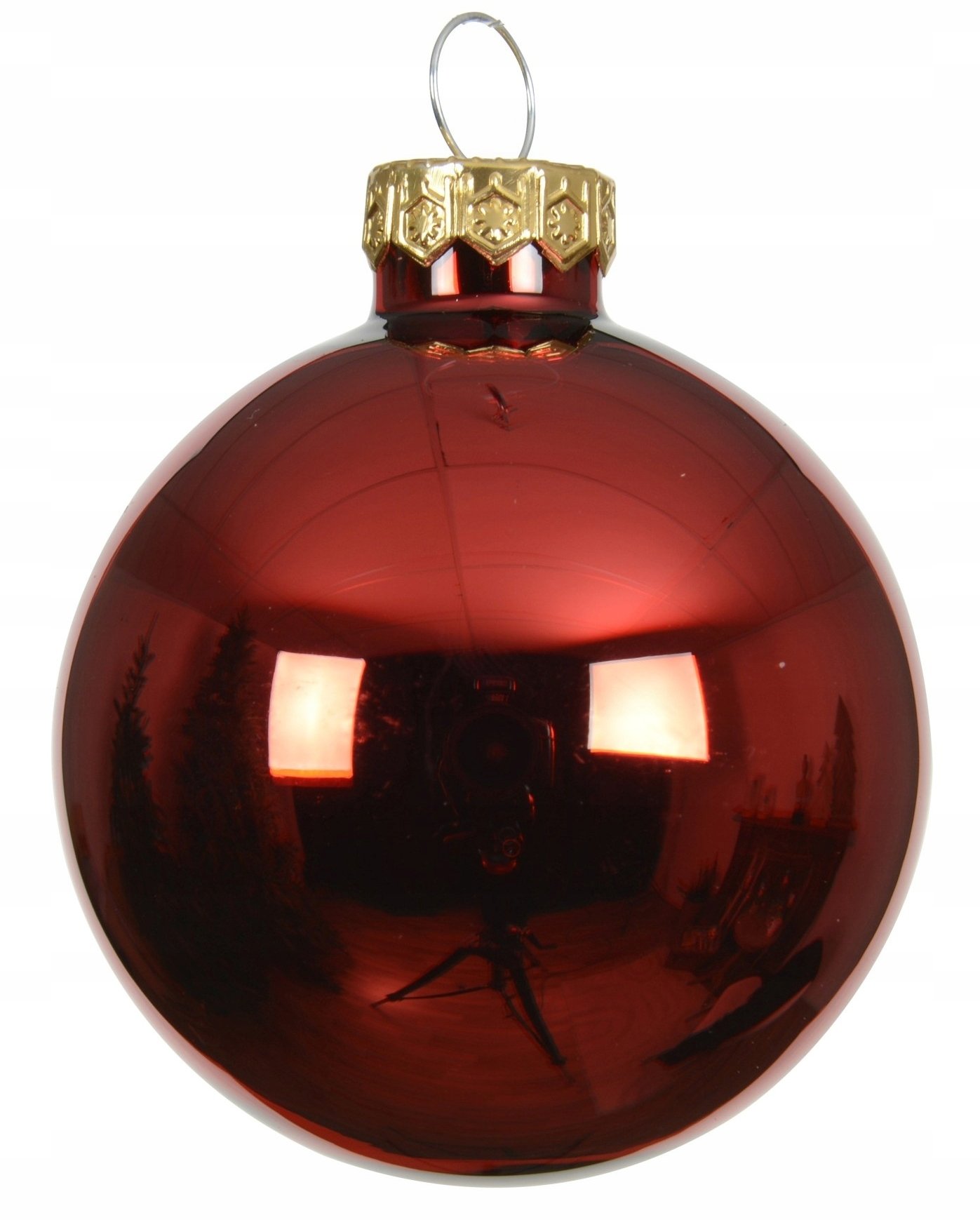 Bombka choinkowa szklana gładka czerwona duża 10cm 1szt