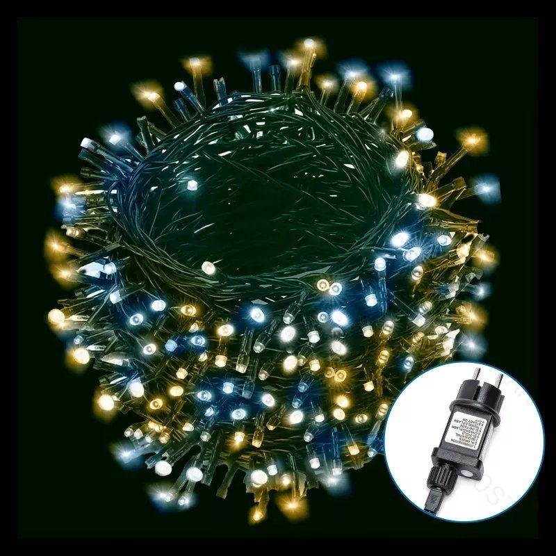 Lampki choinkowe Aigostar Niskonapięciowe lampki choinkowe 300led Ciepła biel - Zimna 15m Niskonapięciowe lampki choinkowe 300led Ciepła biel - Zimna