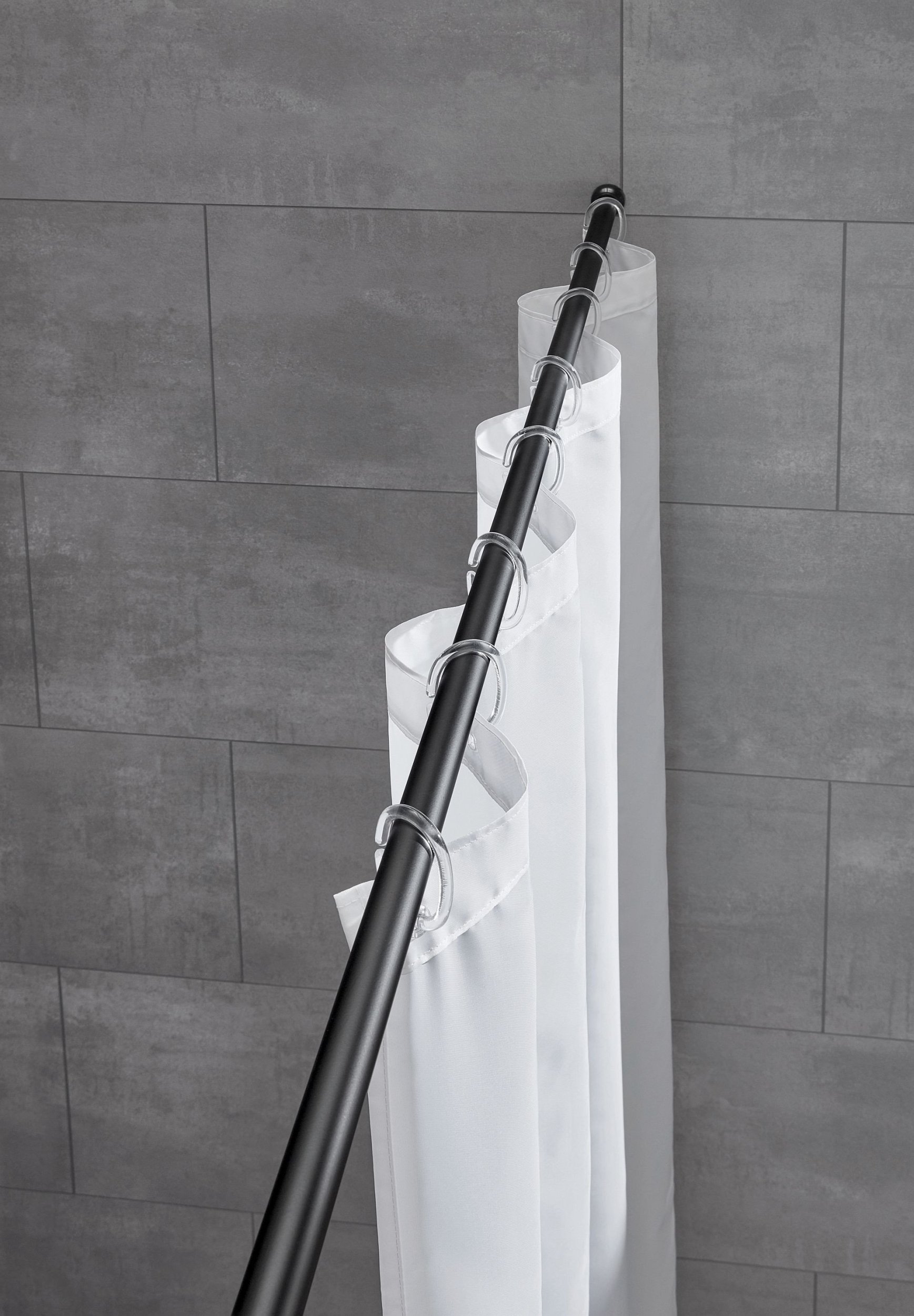 Kleine Wolke Kleine Wolke Drążek prysznicowy teleskopowy 21 mm 125-220 cm czarny aluminium