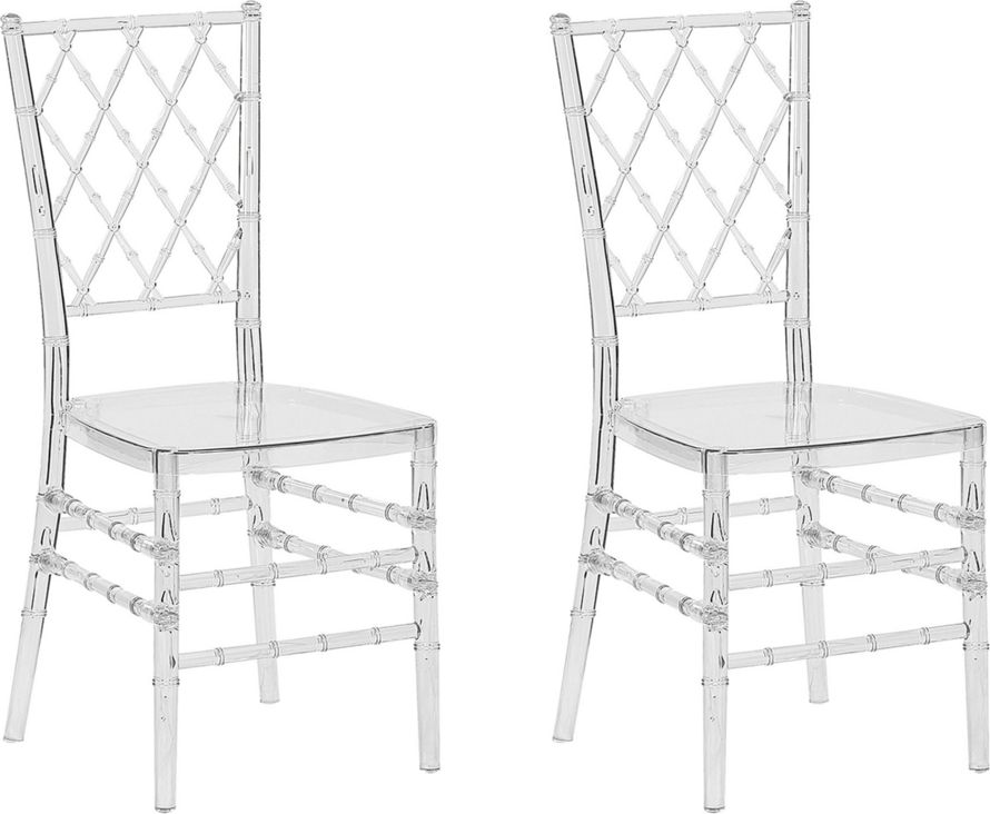 Beliani Zestaw 2 krzeseł do jadalni przezroczysty CLARION