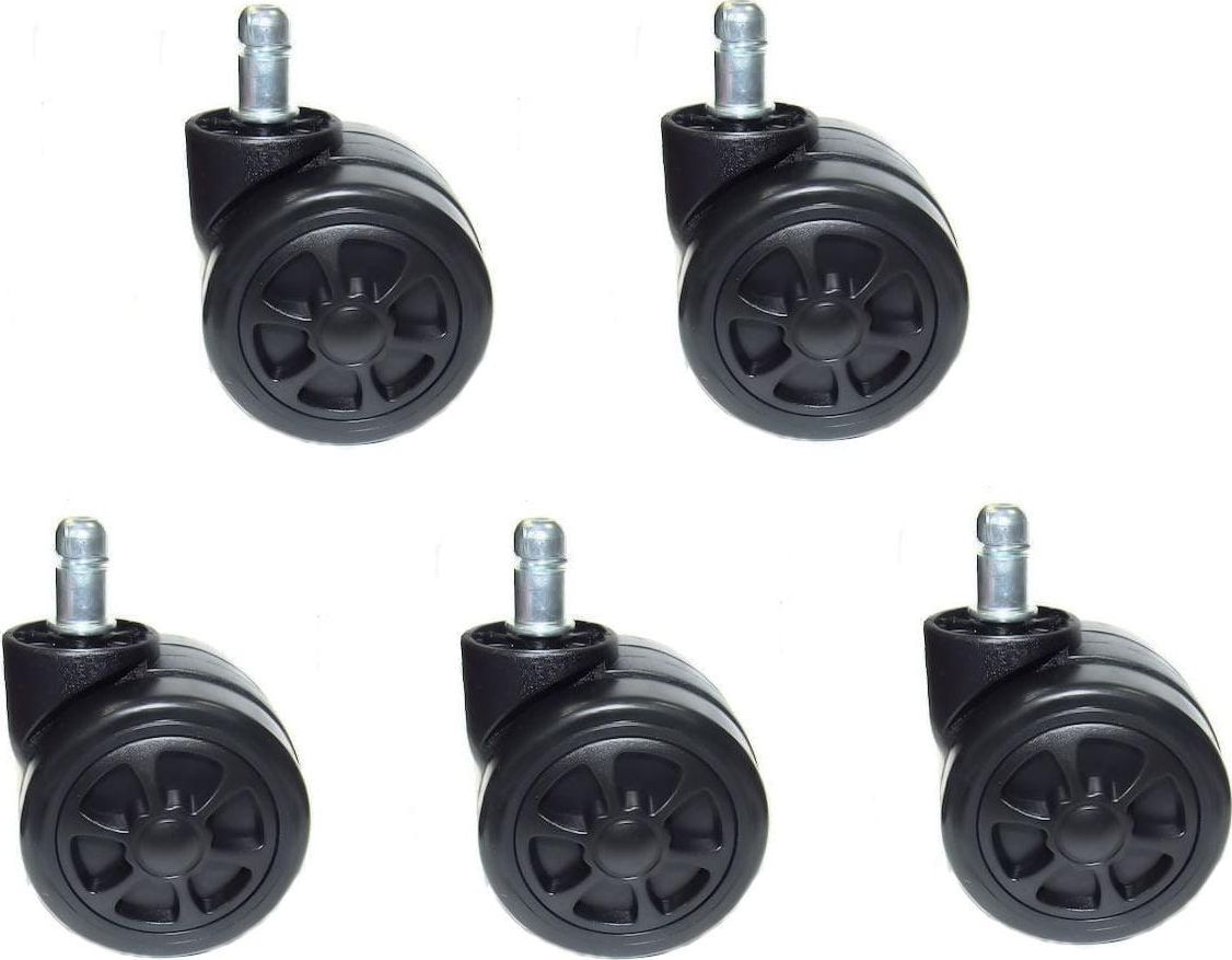 Zenga kółka do fotela kauczukowe miękkie 5szt. czarne