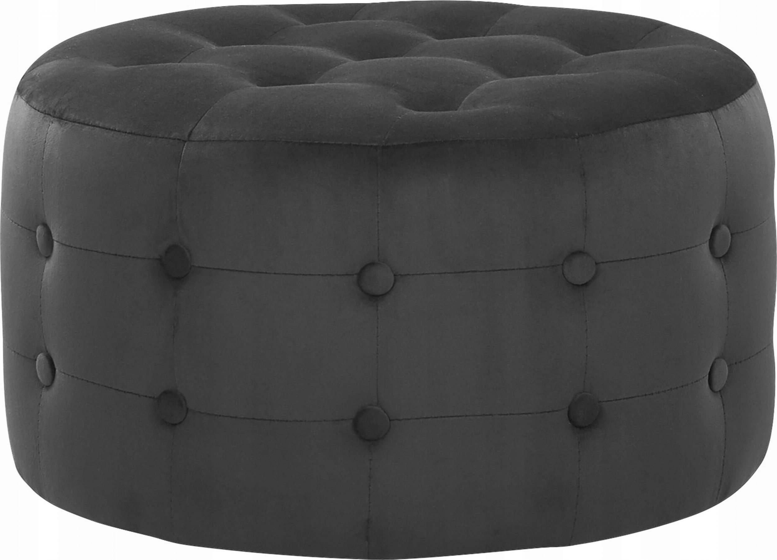 Beliani Puf welurowy ⌀ 55 cm czarny TAMPA!