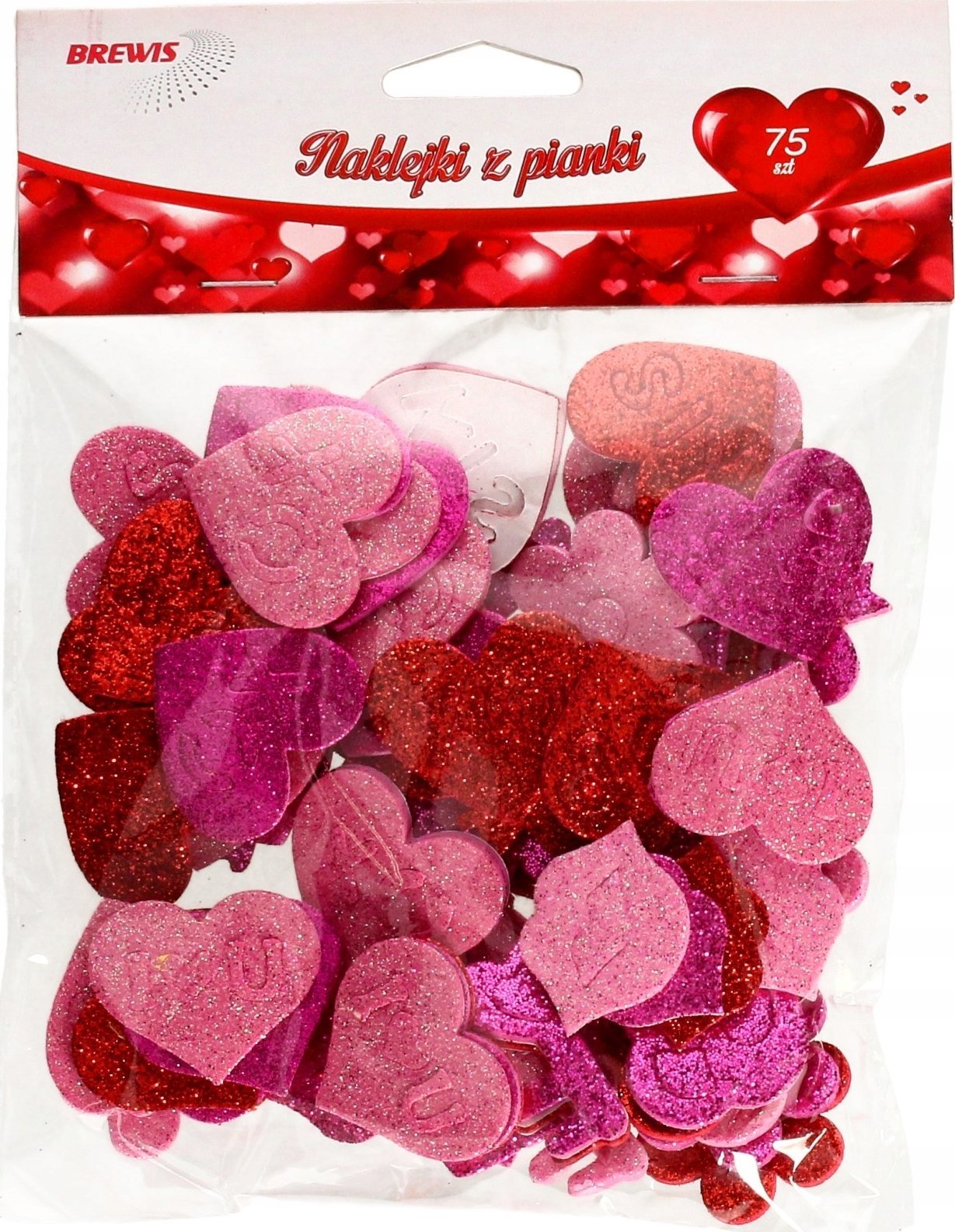 BREWIS Naklejki 3D serca 75szt
