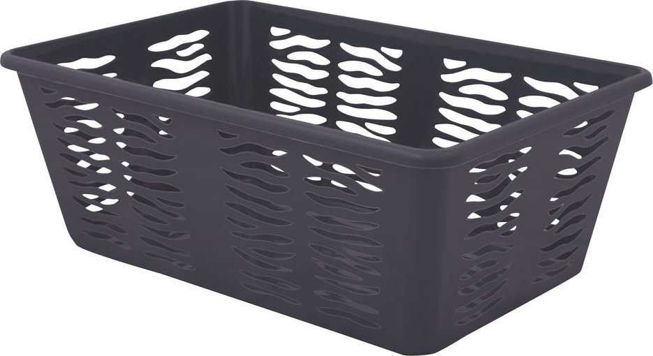 Branq BRANQ - Koszyk ażurowy Zebra - Z3 - uniwersalny plastikowy - antracytowy - 30x20x11 cm