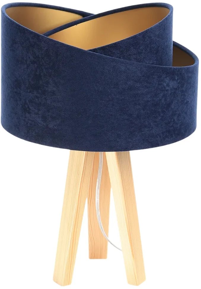 Lampa stołowa GEMSTONE granatowa/złota/sosna BPS KONCEPT