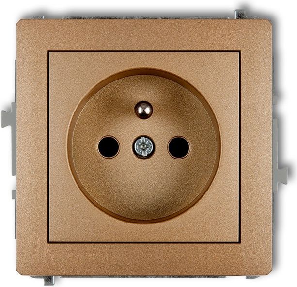 Karlik Gniazdo pojedyncze Deco z/u 2P+Z złoty metalik (8DGP-1z)