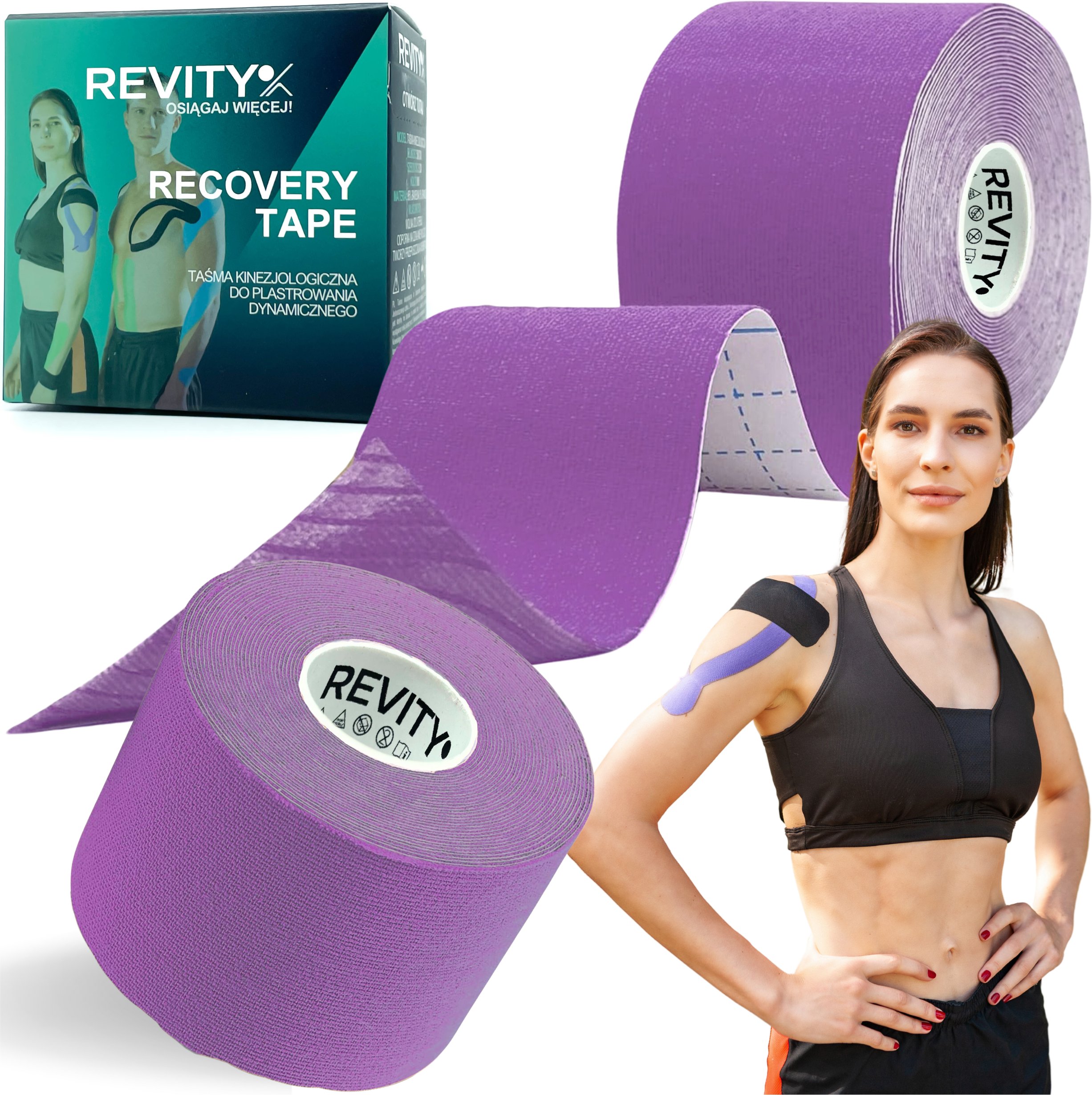 Taśma kinezjologiczna Revity kinesiology tape 5 cm x 5 m plastry medyczne 1 szt.