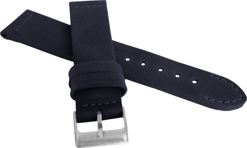 Lavvu LAVVU Granatowy szyty pasek RETRO z luksusowej skóry Top Grain - 24