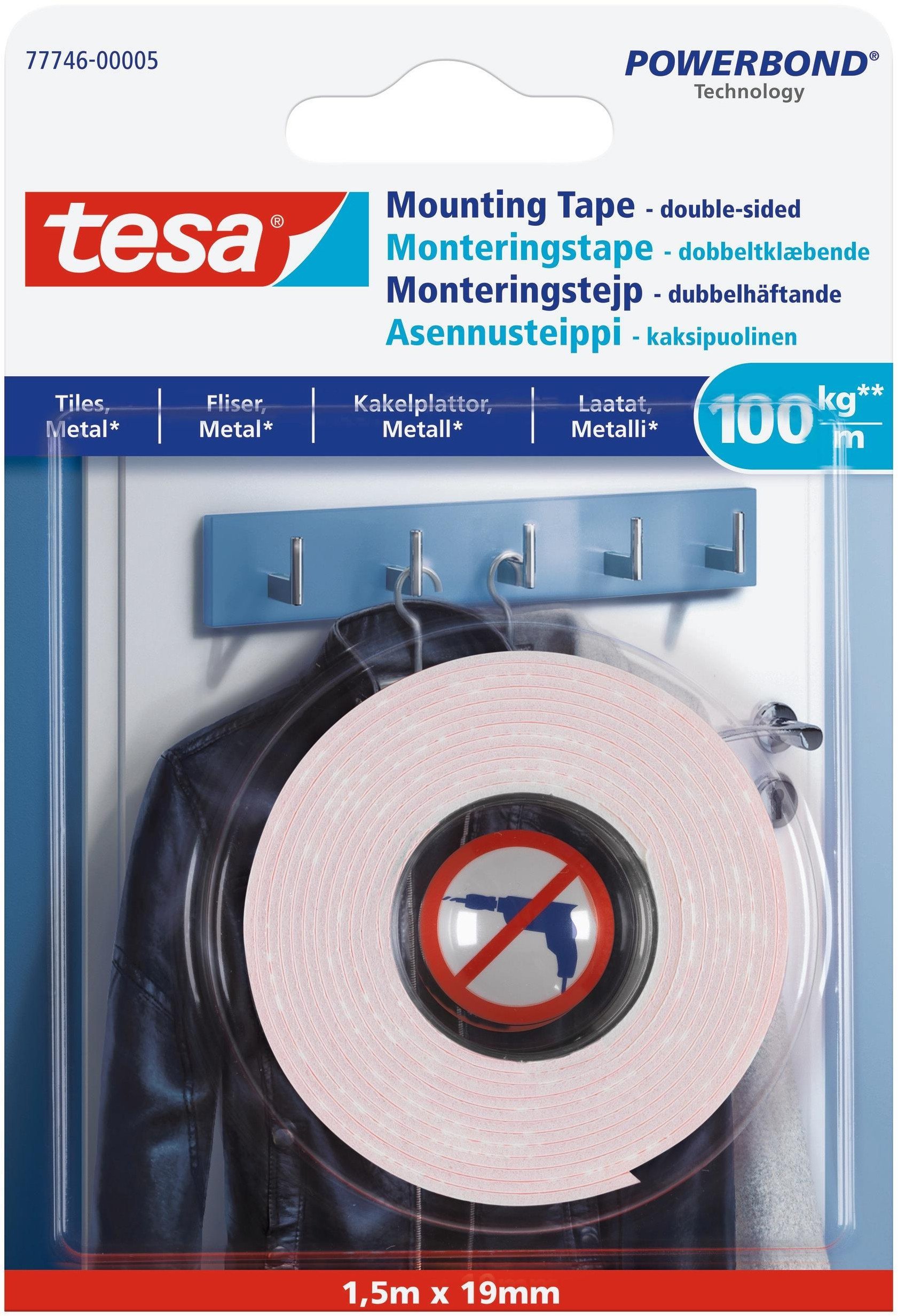 DOUBLE-SID TAP 1.5MX19MM FOR TIL AND MET