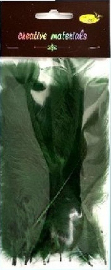 Piórka miękkie ciemnozielone 15szt